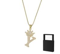 YUANHUYUOU Letter Necklace - Personalized Name Choker, Cute Alphabet Initial Pendant Jewelry Gift for Women (Y)