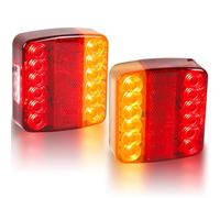 Yuanjoy 2 Pack 12v 24v Led Rear Trailer Lights With E-Mark - Integrates Brake, Indicators, Position Lights, License Plate Lights