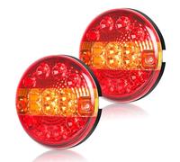 Yuanjoy 2 Pack Trailer Tail Lights, 12-24V Waterproof Round Tail Light, Hamburger LED Rear Light for Trailers, Trucks, Caravans, Vans or Tractors