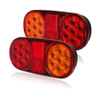 Yuanjoy 2 Pieces Trailer Taillights, IP67 12V/24V Super Bright Waterproof Turn Signal Brake Reverse Fog Light Reflector Lamp for Trailers, Trucks, Caravans, Vans, Tractors