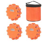 Yuanjoy 3 Pack Rechargeable LED Road Flare, Warning Lights, Safety Flashing, with Magnetic Base and Hook, 9 Light Modes for Road Safety in Car, Truck, Boat