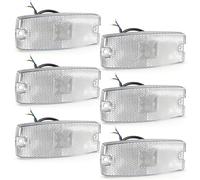 Yuanjoy 6x White LED Side Marker Lights - 12V/24V, ECE R7/R148 Certified, IP67 Waterproof - for Front Position & End-Outline Marking on Trailers, Trucks, Vans, Campers
