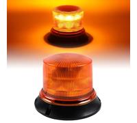 Yuanjoy Led Rotating Beacon, Led Warning Light 12v-24v Yellow Warning Light, Screw Mount Orange Rotating Beacon 4 Flash Patterns And 3 Patterns 1 Cruise for Trailer Truck Caravan Van