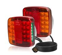 Yuanjoy YQ108B LED 12V Rear Trailer Tail light Magnetic with 7.5m Cable Pre-wired 7-Pin Trailer Plug - E11 Approval - IP65 Waterproof