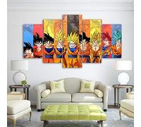 YUANJUN 5 Parts Modern Stretched And Framed Wallpaper Modular Hd Prints Poster 150X80Cm Mural Home Decor Canvas Prints Artwork Dragon Ball Z