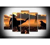 yuanjun 5 Parts Modern Stretched Wallpaper Modular Hd Prints Poster 150X80Cm Mural Home Decor Canvas Prints Artwork Dark Tower