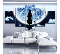 yuanjun 5 Piece Canvas Painting Modern Wall Sticker Removable Paintings For Living Room Print Abstract Poster 3D Wall Art Pictures Large Bleach Moon Anime Poster