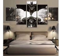 YUANJUN 5 Piece Canvas Painting Modern Wall Sticker Removable Paintings For Living Room Print Abstract Poster Frame 3D Wall Art Pictures Batman Batmobile Movie 5 Piece Canvas