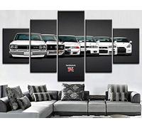 yuanjun 5 Piece Canvas Painting Modern Wall Sticker Removable Paintings For Living Room Print Abstract Poster 3D Wall Art Pictures Skyline Gtr Car