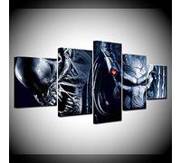 yuanjun 5 Piece Canvas Painting Modern Wall Sticker Removable Paintings For Living Room Print Abstract Poster Frame 3D Wall Art Pictures Movie Aliens Vs Predator