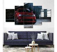 YUANJUN Non-Woven Canvas Picture 5 Part Panels Wall Art Print Completely Framed Image Printed Posters Artworks Photo Modules Background Jeep Grand Cherokee Srt Suv Car