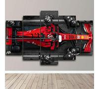YUANJUN Non-Woven Canvas Picture 5 Part Panels Wall Art Print Completely Framed Image Printed Posters Artworks Photo Modules Background F1 Formula Car 5 Piece Canvas Wall Art