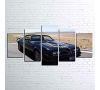 yuanjun Non-Woven Canvas Picture 5 Part Panels Wall Art Print Image Printed Posters Artworks Photo Modules Background Smokey Trans Am - Car