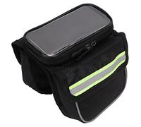 YUANKEECE for Bike Frame Phone Bag, Durable 600D Nylon, Sensitive TPU Film Window, Reflective Tapes, Dual Zipper Pulls, EVA Padded Shock (Green)