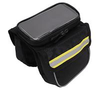 YUANKEECE for Bike Frame Phone Bag, Durable 600D Nylon, Sensitive TPU Film Window, Reflective Tapes, Dual Zipper Pulls, EVA Padded Shock (Yellow)