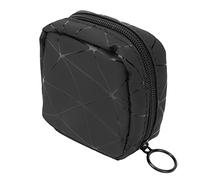 YUANKEECE for Lipstick Bag, Super Mini Size, PU Leather, Zipper Closure, Portable Cosmetic Organizer for Makeup Storage, Travel Essentials (Black)