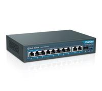 YuanLey 11 Port Gigabit PoE Switch, 8 PoE+ Port 1000Mbps, 2 Gigabit Uplink, 1 SFP Port, 120W 802.3af/at, Metal, Qos, Unmanaged Plug and Play AI Smart Detection Ethernet Switch