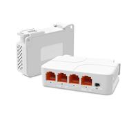 YuanLey 4 Port 2.5G PoE Extender with 3 PoE Out,Mini 4 Channel PoE Repeater 2500Mbps, Wall and Din Rail Mount Passthrough POE Amplifier/Booster, Plug and Play