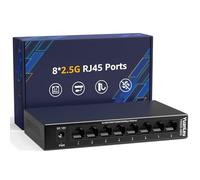 YuanLey 8 Port 2.5G Ethernet Switch, Multi-Gig 2.5Gbps Network Switch Unmanaged with 8 x 2.5GbE RJ45 Ports, Plug & Play, Desktop/Wall Mount, Fanless Metal LAN Switch for NAS, WiFi 6 AP