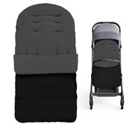 Yuanlne footmuff, Universal Baby Stroller Footmuff Fleece Lined Waterproof and Windproof with Adjustable Side Zips, Cosy Toes Fit Toddler Foot Muff for Buggy, Pushchair & Pram Footmuffs, Black