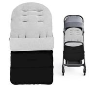 Yuanlne footmuff, Universal Baby Stroller Footmuff Fleece Lined Waterproof and Windproof with Adjustable Side Zips, Cosy Toes Fit Toddler Foot Muff for Buggy, Pushchair & Pram Footmuffs, Grey