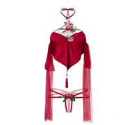 YUANMO Elegant Hanfu-Style Lingerie Set for Women Classic Chinese Lace Nightgown Cosplay Party Costume