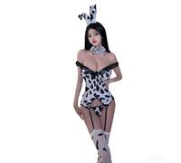 YUANMO Sexy Anime Cow Costume Bodysuit Pure Desire Maid Lingerie Set