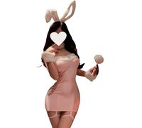 YUANMO Sexy Bunny Costume Anime Character Roleplay Lingerie Cute and Sweet Plush Outfit with Rabbit Ears