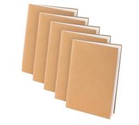 Yuannee A5 Blank Notebooks,5 PCS Brown Sketch Books Kraft Brown Cover Journal Notebook Small Pocket Sketch Notebooks Memo Diary Subject Notebook for Travelers Journal 72 Lined Pages/36 Sheets