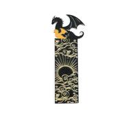 Yuannee Black Gold Dragon Bookmarks,Four Wing Dragon Bookmark Double Sided Engraved Acrylic Fantasy Bookmark Premium Reading Accessory for Book Lovers Boys Girls