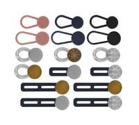 Yuannee Button Extender for Trousers,16 PCS Waistband Extender Buttons Adjustable Button Waist Extender No Sew Elastic Buttons Trouser Adjuster Reducer for Pants and Skirts