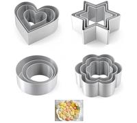 Yuannee Cookie Cutters Set,12 Pcs Cookie Cutters Shapes Baking Set Stainless Steel Metal Biscuit Cutter Heart Star Flower Round Shape Pastry Cutter for Baking Cake Mould for Christmas Ramadan