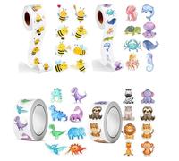 Yuannee Cute Animal Stickers,2000 PCS Tags Animals Sticker for Christmas Round Label Stickers Ocean Animal Dinosaur Sticker for Birthday Teacher Reward Decoration