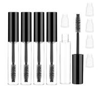 Yuannee Empty Mascara Tube,5 PCS Clear Refillable Empty Mascara Tube 10ml Mascara Bottle and Wand with Inner Plug Travel Mascara Brush Funnels Avoid Leaking for DIY Eyelash Growth