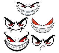 Yuannee Funny Car Stickers,5 PCS Demon Reflective Self-Adhesive Stickers Waterproof 3D Evil Eyes Sticker Manic Eyes Label Sticker for All Motorhome Truck Van Car Bumper Decal
