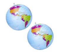 Yuannee Inflatable World Globe,2PCS Globes Educational Geographic PVC Inflatable Play Ball For Teacher Aid Earth Map Geography Ball Learning Beach Party Kids Adults Toy Gifts(Blue)