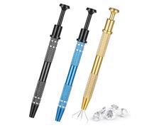 Yuannee Jeweler's Pick Up Tool,3 PCS Stainless Steel Jewellery Pick Up Tool Set Claw Precision Grabber for Electronics Diamond Claw Tweezers with Non-Slip Grip for Watch Repair Crafting IC Chips