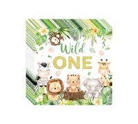 Yuannee Jungle Party Napkins,20 PCS Forest Animal Decorative Square Napkins Recycled Cocktail and Dinner Serviettes Birthday Napkin Tissue Napkin for Holiday and Party 16.5 * 16.5 CM