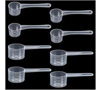 Yuannee Measuring Spoons,8 Pcs Measuring Spoons Set 5g Scoops 10g Scoops Plastic Transparent Spoon with Gram Scales Protein Powder Scoop Powder Scoop Kitchen Spoon for Baking Coffee Formula