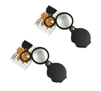 Yuannee Mini Magnifying Glass,2 PCS 10X Portable Folding Magnifier with Black Rotating Protective Holster Sheath For Reading Production Crafts Check Jewelry