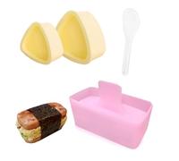 Yuannee Onigiri Mould,4 Pcs Onigiri Mould Set Triangle Rice Ball Maker Kit Non-Stick Sushi Mold Beginners Musubi Maker Tool Triangle and Rectangle Shapes with Rice Paddle DIY Sushi Making Kit