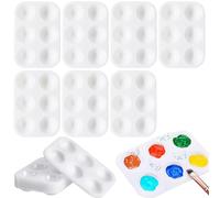 Yuannee Paint Tray Palettes,20 PCS Paint Palette Tray Plastic 6 Well Plastic Paint Palettes Wet Palette Colour Corrector Palette Makeup Palette for Kids Adult Student Artist DIY Craft Art Class