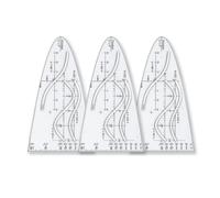 Yuannee Parabolic Stencil,3 PCS Drafting Tool Multifunctional Standard Parabola Ruler Mathematical Template Sewing Ruler Set for Maths Study and Work