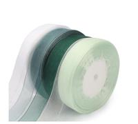 Yuannee Sage Green Organza Ribbons,4 PCS Double Faced Sheer Chiffon Ribbon 20mm x 45m Organza Easter Ribbon Wedding Car Ribbons for Gift Wrapping Wedding Decor Flower Bouquets