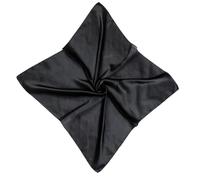 Yuannee Satin Silk Scarf for Women,Large Square Head Scarf Pirate Bandana Plain Bandana for Hair Wrapping Sleeping and Fashion Accessories Soft Lightweight for Ladies - 90x90cm Black
