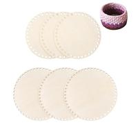 Yuannee Wooden Basket Bottom,6 Pcs Round Blank Crochet Baskets Base Set with Pre-Drilled Holes Bag Bases for Crochet DIY Basket Weaving Kit Wood Craft Supplies for Bags Baskets Home Storage