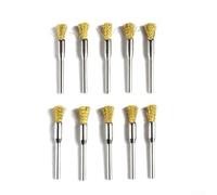 Yuanpgky 10-Pack Extended Rotary Wire Wheel Brushes for Rust, Burr & Oxide Removal - Compatible with 3 mm Collet Hand Drills and Drill Presses - Stainless Steel
