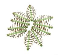 Yuanpgky 10 Pcs Carp Fishing Inline Spring Feeder Bait Cages, Stainless Steel and Plastic Terminal Tackle for Coarse Fish, Gold + Black(3.4cm)