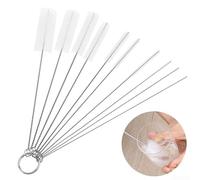 Yuanpgky 10-Piece Strip Type Cleaner Set with Long Handle Nylon Brushes for Bottle Tube Pipe Cleaning in 2mm to 25mm Diameters(White)