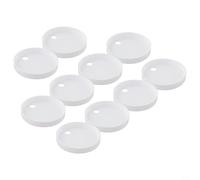 Yuanpgky 10 Pieces Toilet Seat Hinge Screw Covers, White Plastic Decorative Caps, Anti-Rust Waterproof Base, Fits 50mm 60mm 65mm Sizes